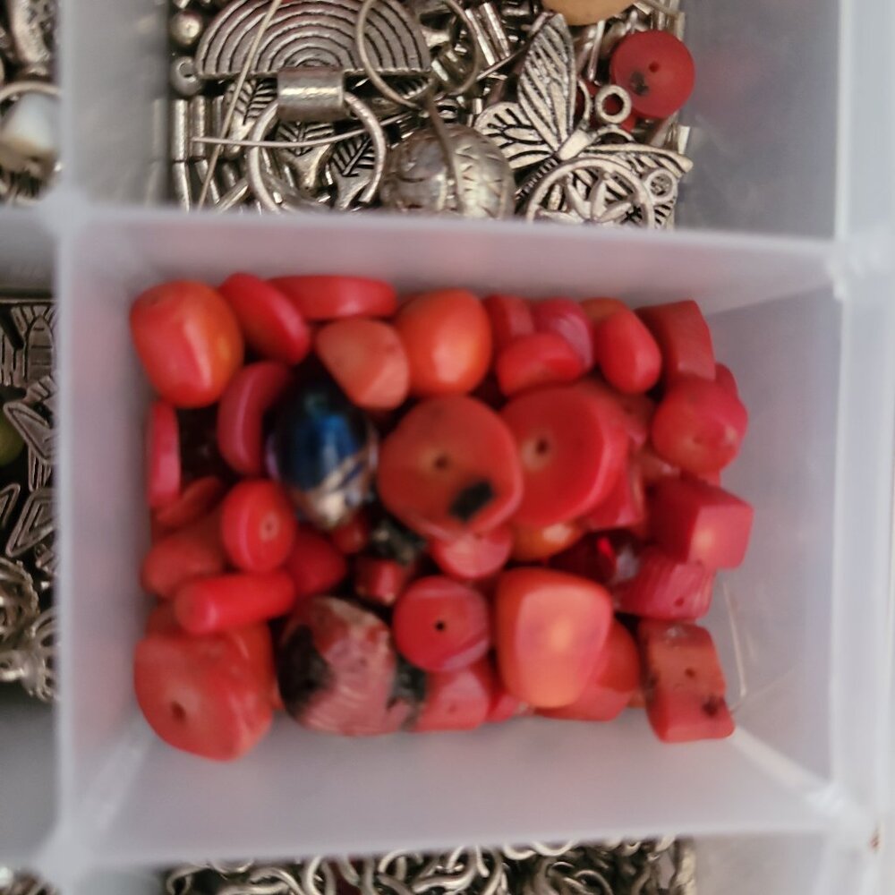 8 trays of beads